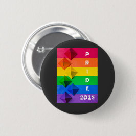 Rainbow-Flag mit geometrischer Herkunft Button