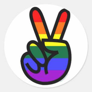 Rainbow Flag Peace Runder Aufkleber