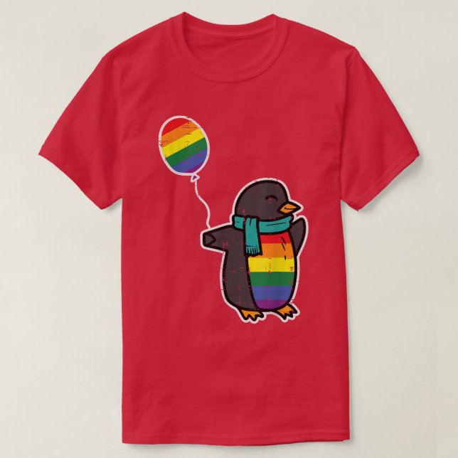 Rainbow Flag Penguin Cute Gay Pride Ally LGBTQ Mon T-Shirt (Design vorne)