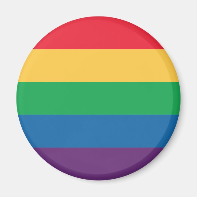 Rainbow Flag Pride Button Magnet (Vorne)