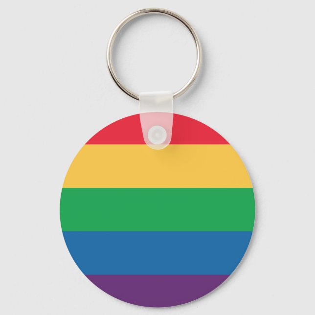 Rainbow Flag Pride Button Schlüsselanhänger (Vorderseite)