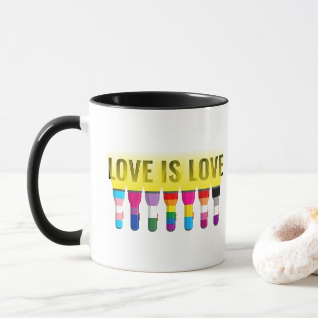Rainbow Flag Pride Flashlights Shine A Light: Lieb Tasse (Mit Donut)