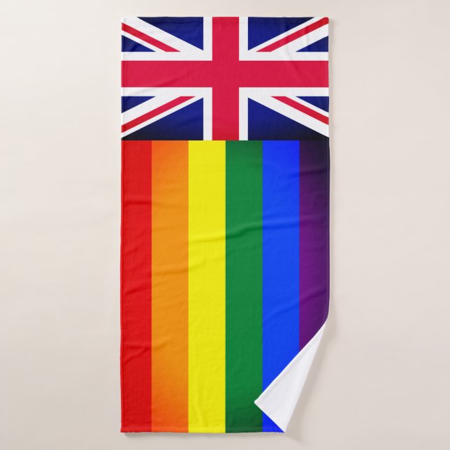 Rainbow Flag & Pride, LGBT Community/Britische Fla Badhandtuch Set (Badehandtuch)