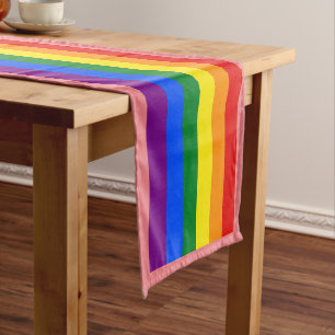Rainbow Flag & Pride, LGBT-Community/Streifen-Flag Kurzer Tischläufer