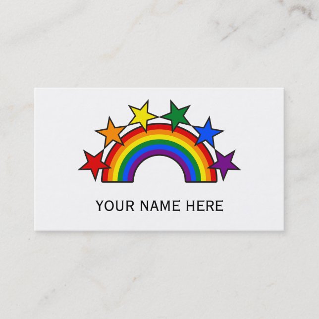 RAINBOW FLAG STARS III + Ihre Ideen Visitenkarte (Vorderseite)