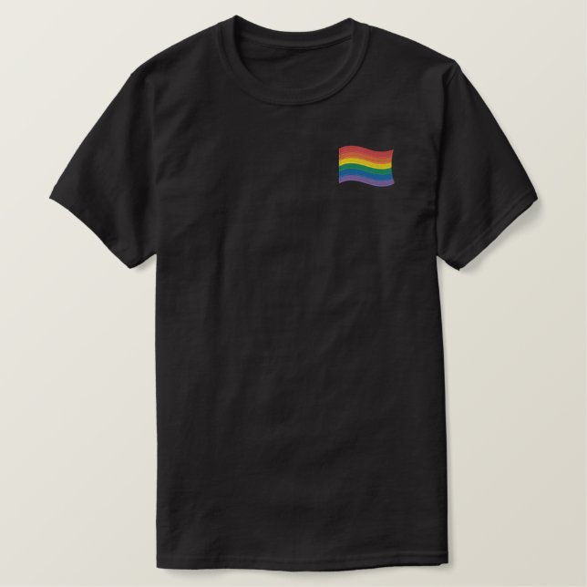 Rainbow Flag Stickereier T - Shirt (Design vorne)
