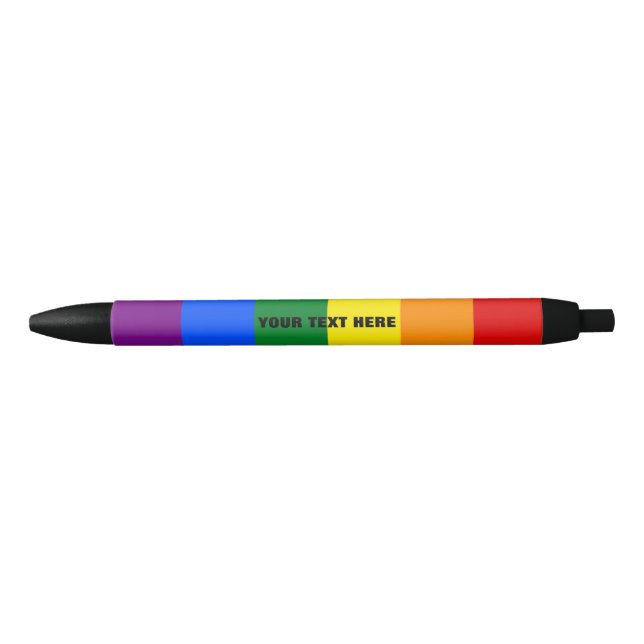 Rainbow-Flag-Stift mit benutzerdefiniertem Text Kugelschreiber (Vorderseite)
