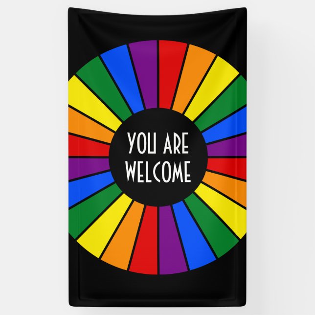 RAINBOW-FLAG-Strahlen-Taste + Ihre Ideen Banner (Vertikal)