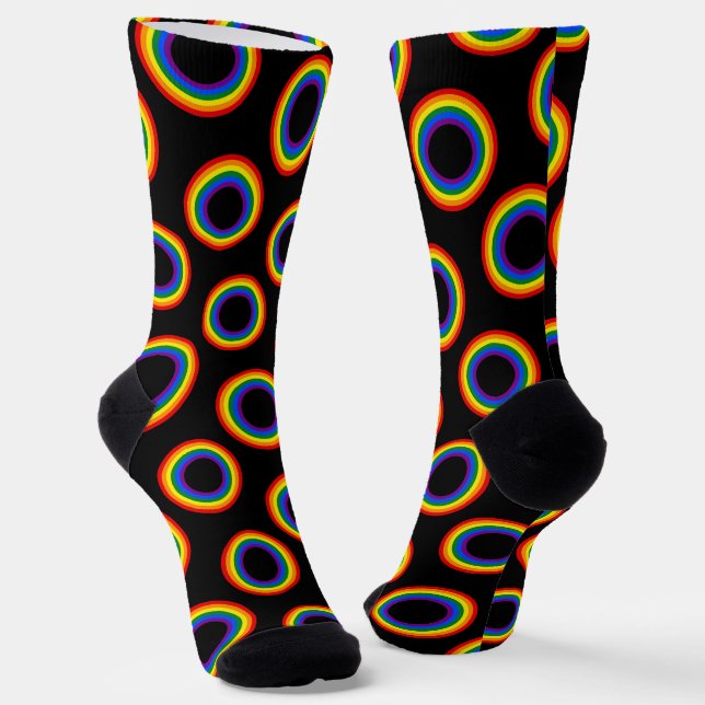 RAINBOW FLAG - STREIFEN - LGBT farbig Rings Socken (Gewinkelt)