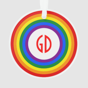 RAINBOW FLAG-TASTE + Ihr Zeichen oder Monogramm Ornament
