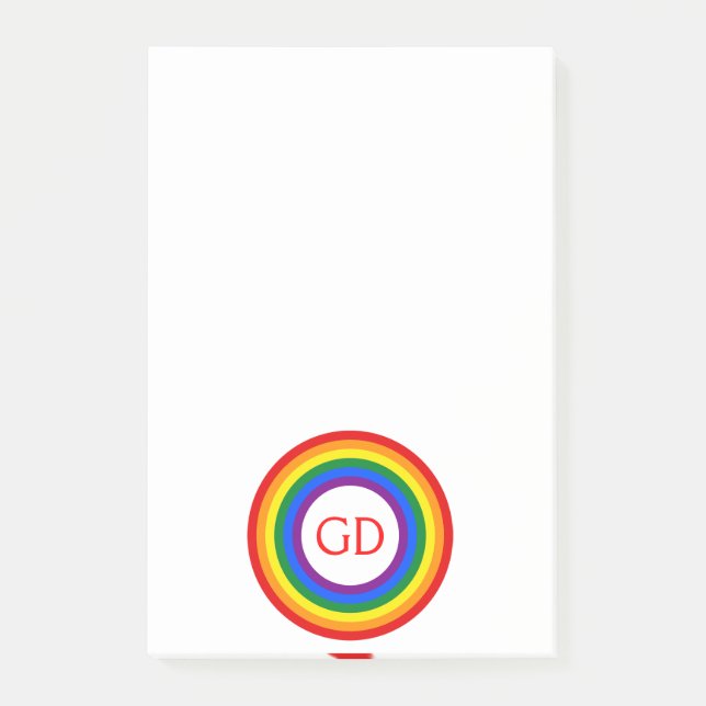 RAINBOW FLAG-TASTE + Ihr Zeichen oder Monogramm Post-it Klebezettel (Vorderseite)