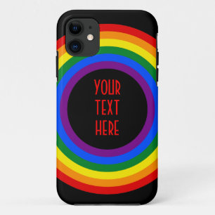 RAINBOW FLAG-TASTE + Ihr Zeichen oder Text iPhone 11 Hülle