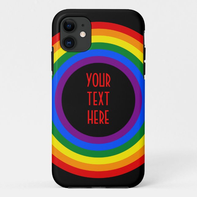 RAINBOW FLAG-TASTE + Ihr Zeichen oder Text Case-Mate iPhone Hülle (Rückseite)
