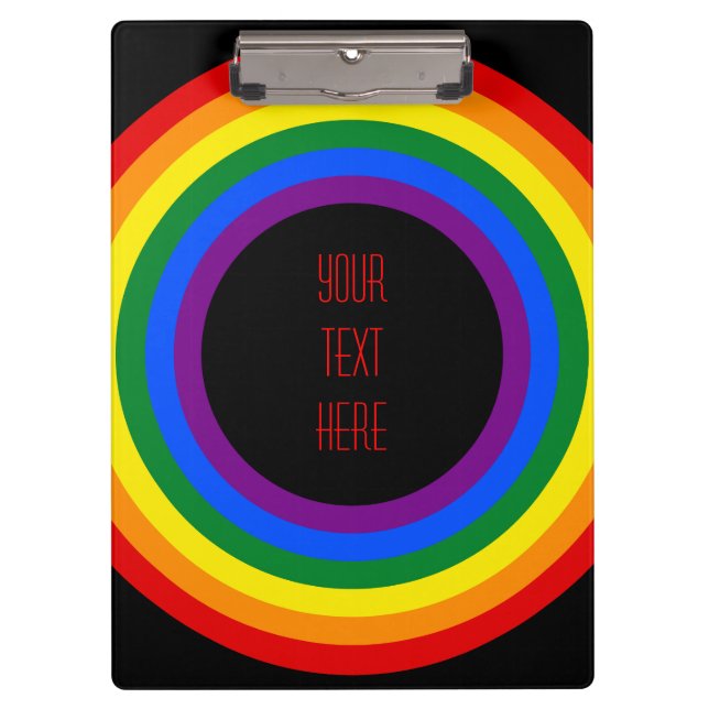 RAINBOW FLAG-TASTE + Ihr Zeichen oder Text Klemmbrett (Vorderseite)