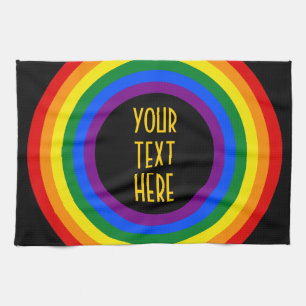 RAINBOW FLAG-TASTE + Ihr Zeichen oder Text Küchentuch