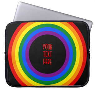 RAINBOW FLAG-TASTE + Ihr Zeichen oder Text Laptopschutzhülle