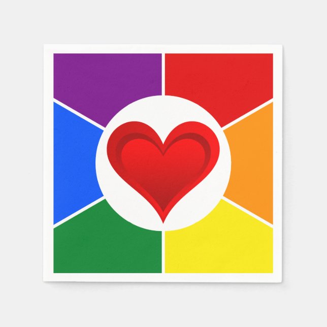 RAINBOW FLAG TASTE TILES & Herz + Ihre Ideen Serviette (Vorderseite)