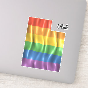 Rainbow Flag Utah UT Staat Kontur Aufkleber