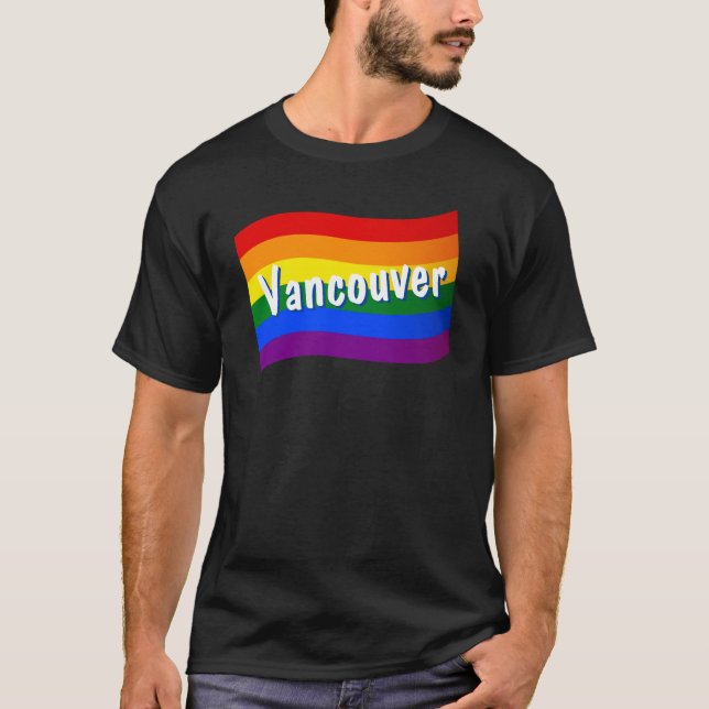 Rainbow Flag Vancouver Canada Gay Pride LGBT LGBTQ T-Shirt (Vorderseite)