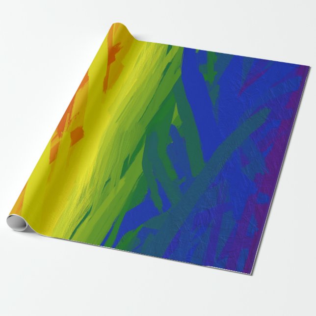 Rainbow Flames Gradient Geschenkpapier (Ungerollt)