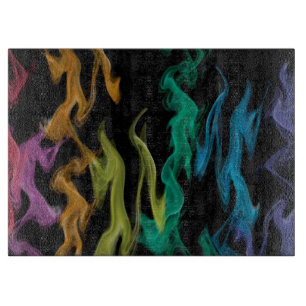 Rainbow Flames Schneidebrett