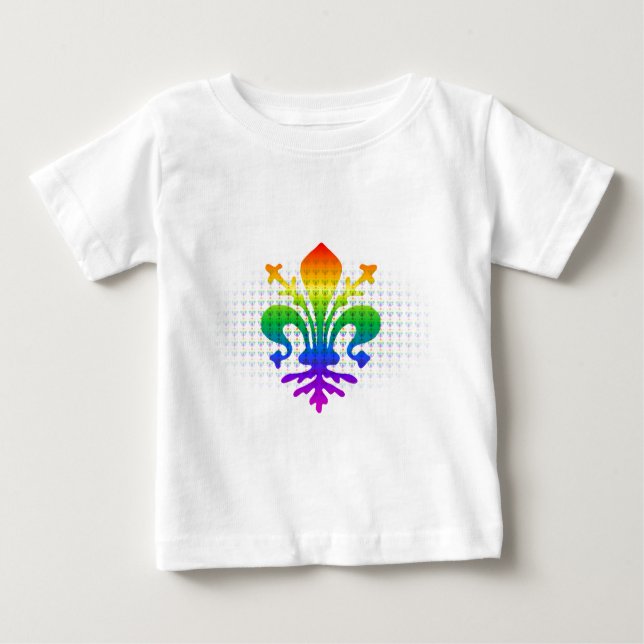 Rainbow Fleur-de-lis Baby T-shirt (Vorderseite)
