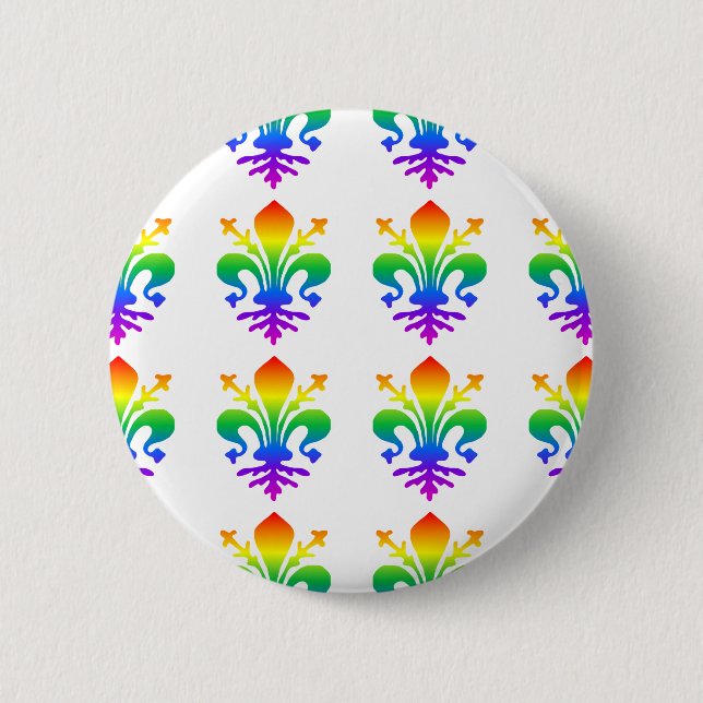 Rainbow Fleur-de-lis Button (Vorderseite)
