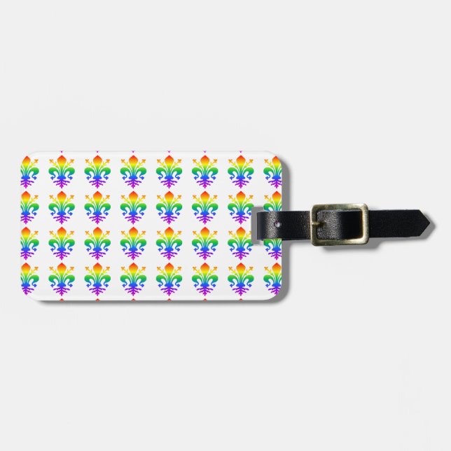Rainbow Fleur-de-lis Gepäckanhänger (Vorderseite horizontal)