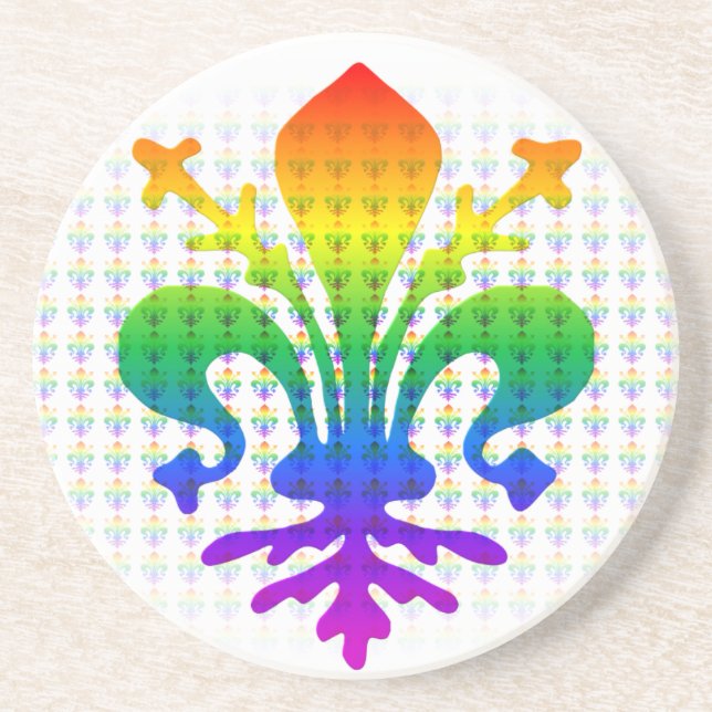 Rainbow Fleur-de-lis Getränkeuntersetzer (Vorne)