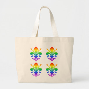 Rainbow Fleur-de-lis Jumbo Stoffbeutel