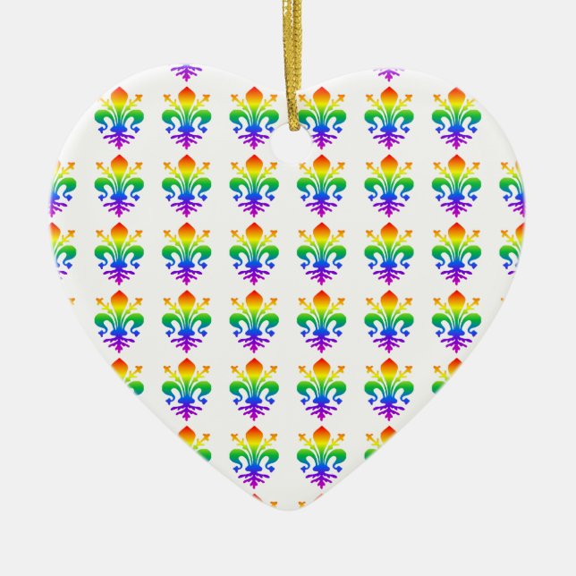 Rainbow Fleur-de-lis Keramikornament (Vorne)