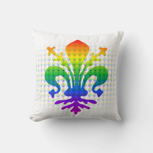Rainbow Fleur-de-lis Kissen