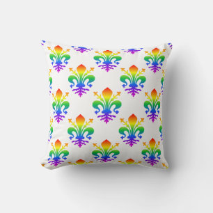 Rainbow Fleur-de-lis Kissen