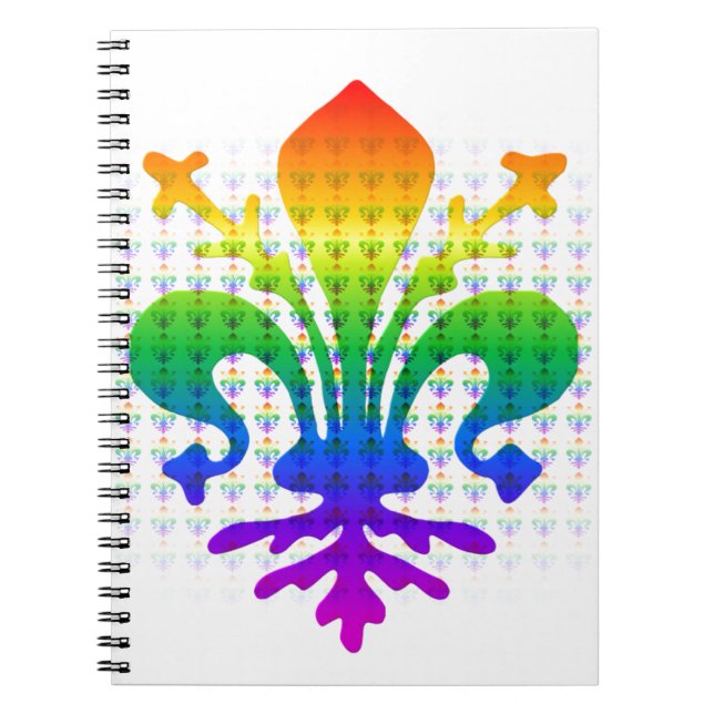 Rainbow Fleur-de-lis Notizblock (Vorderseite)