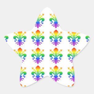 Rainbow Fleur-de-lis Stern-Aufkleber
