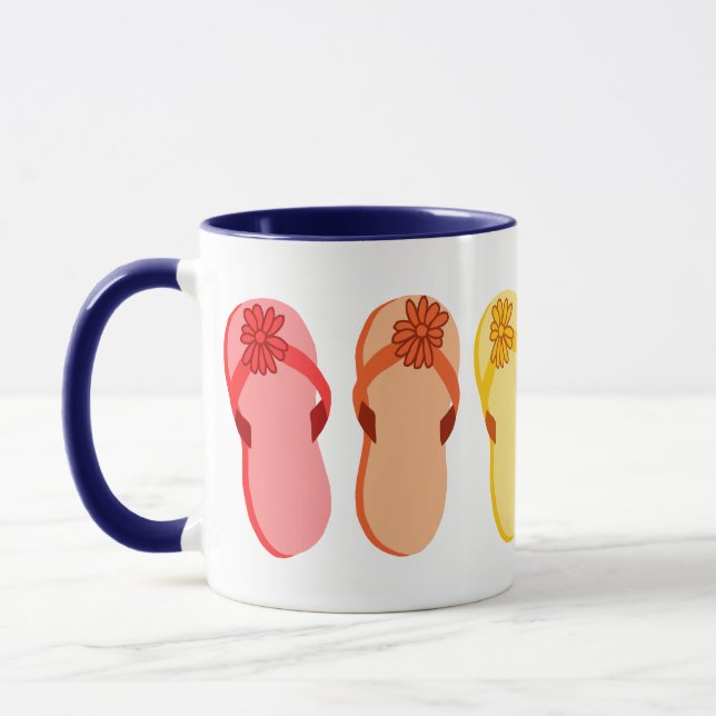 Rainbow Flip Flops Tasse (Links)