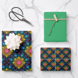 Rainbow Floral Fountain Albergo Colmanicchio Geschenkpapier Set