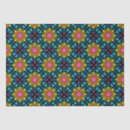 Rainbow Floral Fountain Mandala Diamond Tile Seidenpapier