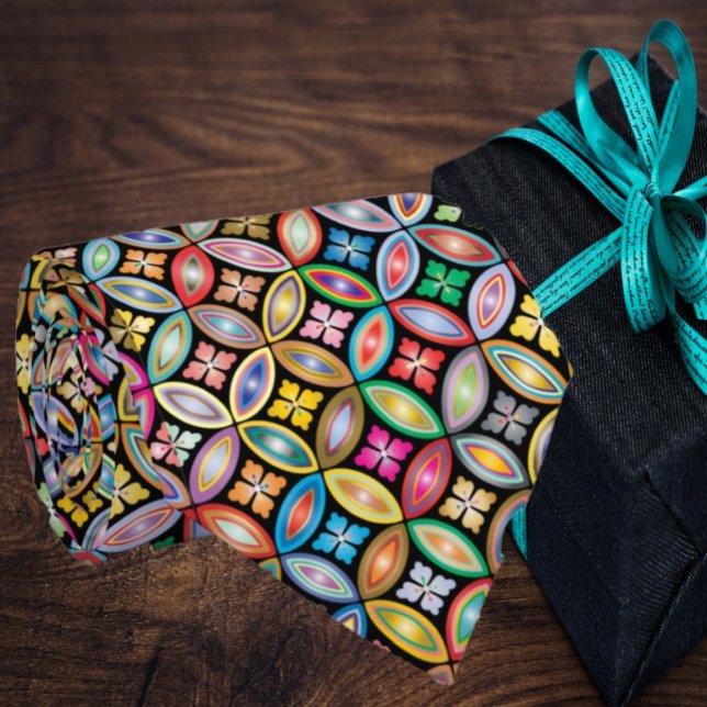 Rainbow Floral Geometric Pattern Stilvolle Moderne Krawatte (Von Creator hochgeladen)