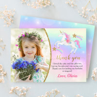 Rainbow Floral Magical Unicorn Girl Birthday Foto