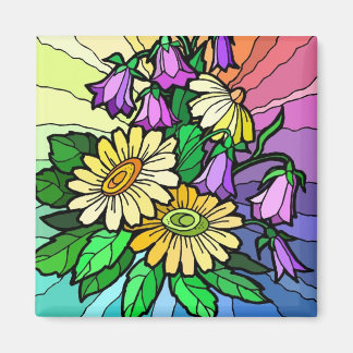 Rainbow Floral Magnet