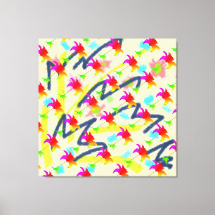 Rainbow Floral Pattern Leinwanddruck