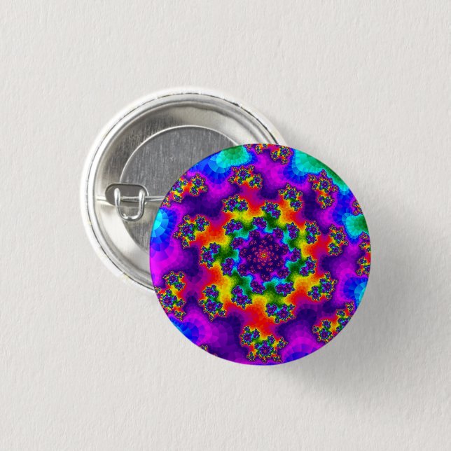 Rainbow Floral Sprinkles Button (Vorne & Hinten)