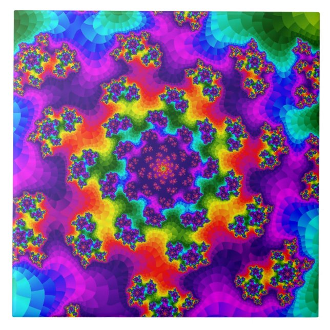 Rainbow Floral Sprinkles Fliese (Vorderseite)