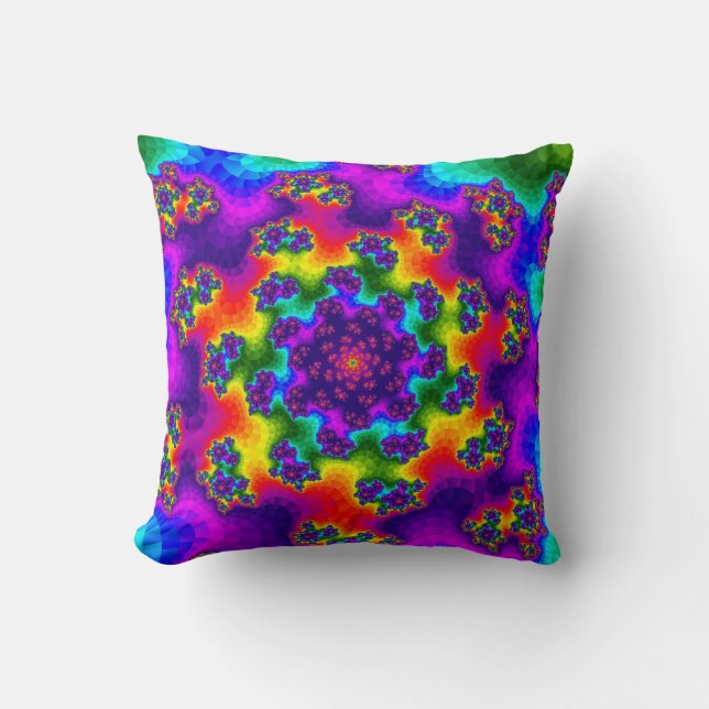 Rainbow Floral Sprinkles Kissen (Vorderseite)