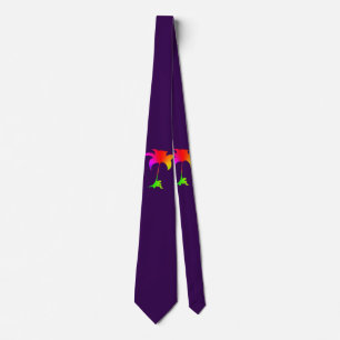 Rainbow Floral violet Cravate tropical