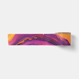 Rainbow Fluid Pour Lila & orange farbig Satinband