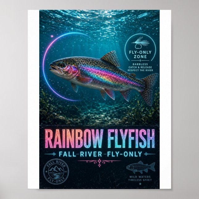 Rainbow Flyfish Fall River Nur Fly Poster (Vorne)