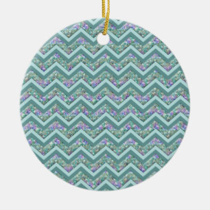 Rainbow Foil ZigZag Muster Keramik Ornament