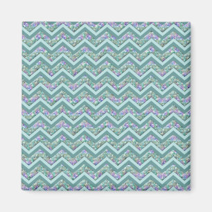 Rainbow Foil ZigZag Muster Magnet